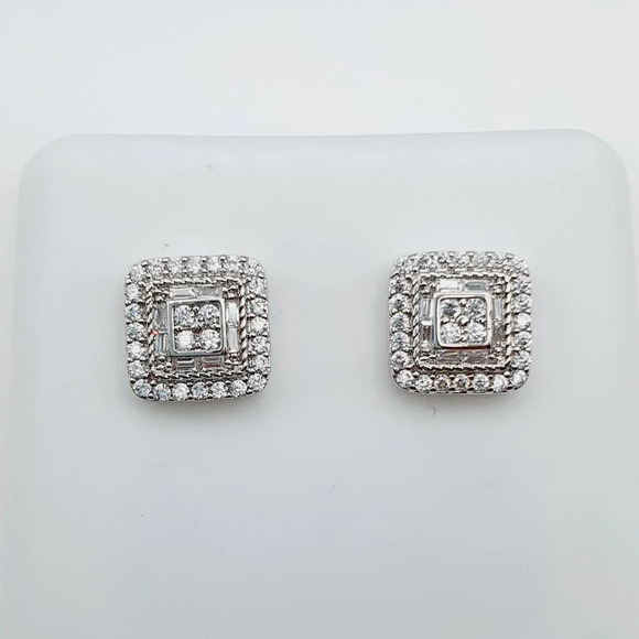 "925 Sterling Silver Plated CZ Earrings, EVBRS467 - Picture 9 of 9